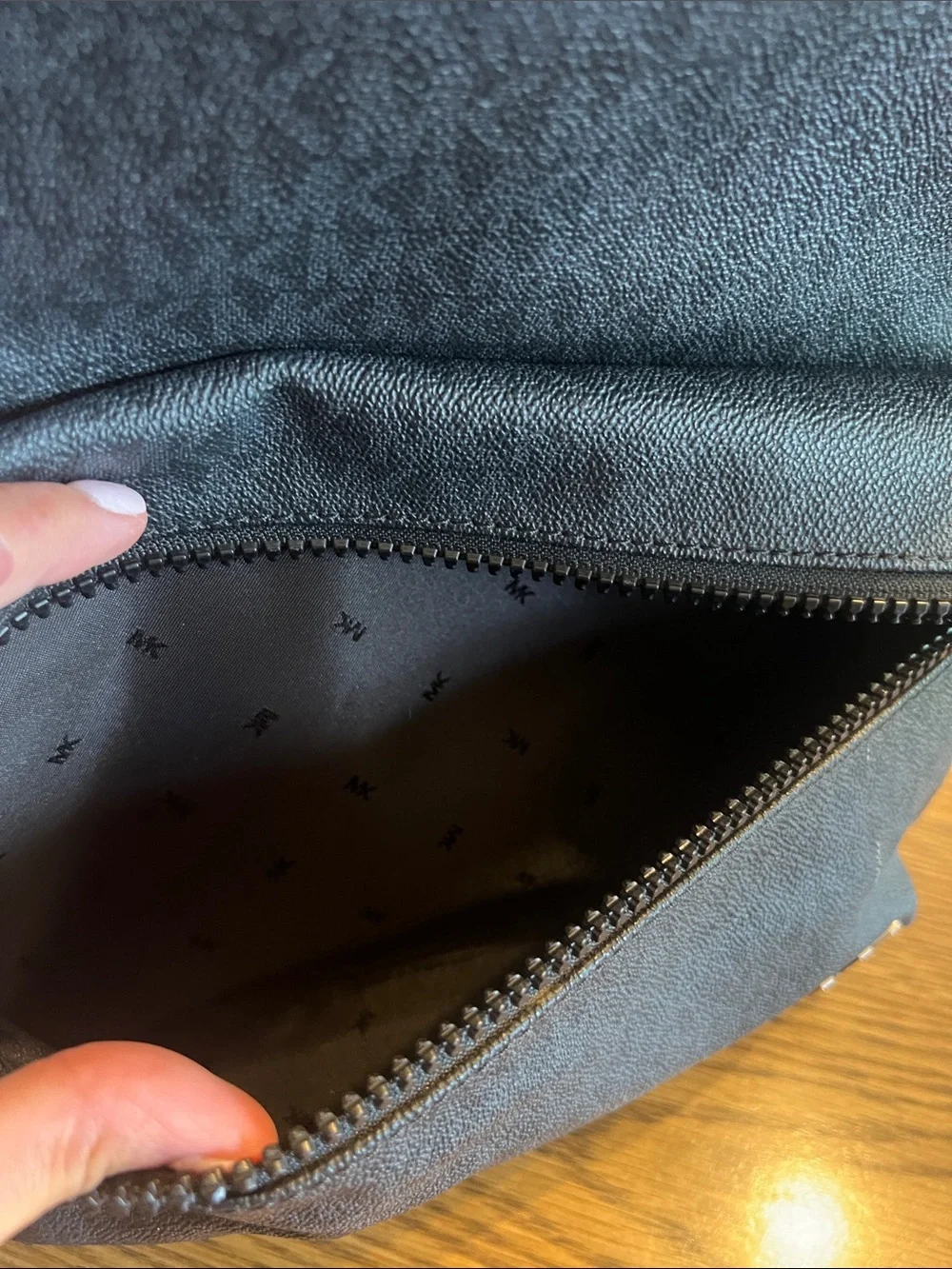 Michael Kors Black and Grey MK Monogram Backpack